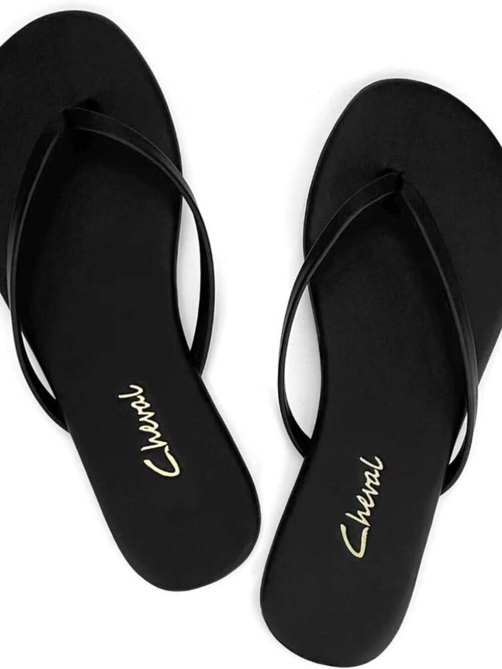 🆕 Black Leather Thong Sandals Women’s Flip Flops Comfy Summer Rubber Dressy